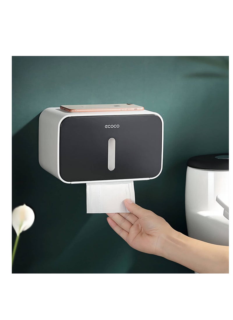 Excefore - Folded Hand Towel Dispenser for Bathroom, Pet Proof Plastic TP Tissue Holder, Visualization Paper Towel Holder, Outdoor Waterproof Toilet Paper Holder, Full Cover Adhesive Mounted - Image 1