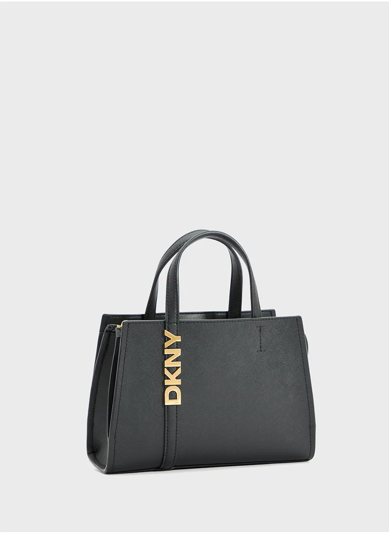 DKNY Avril Logo Top Handle Zip Through Satchels