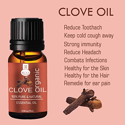Ruza Clove Essential Oil 100% Natural & Pure for Teeth Pain,Skin and Hair-15ML - Image 4