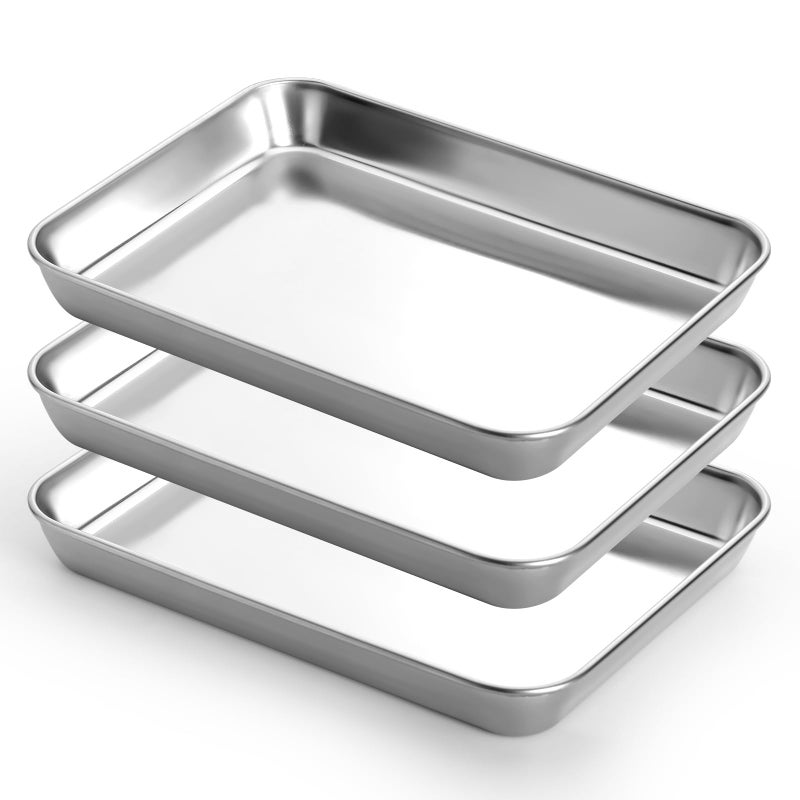 JMU 3 Pack Surgical Tray 304 Stainless Steel 91 x 67 x 11 Thickening Medical Procedure Tray