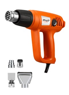 LAWAZIM Heavy Duty Heat Gun 2000W Hot Air Gun Kit Variable Temperature Control with 2-Temp Settings 4 Nozzles（350℃- 600℃）with Overload Protection for Crafts, Shrinking PVC, Stripping Paint, 4-Piece Nozzles  - Image 1