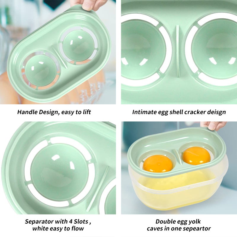 MTFATBEST Egg White Separator with Egg Beater, Egg Separator for Raw Egg, Egg White Filter Storage Box Food Grade Level Kitchen Gadgets Egg Separator for Kitchen Cooking - Image 3