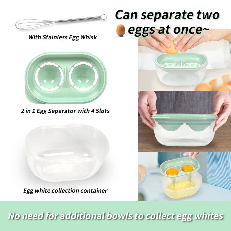 MTFATBEST Egg White Separator with Egg Beater, Egg Separator for Raw Egg, Egg White Filter Storage Box Food Grade Level Kitchen Gadgets Egg Separator for Kitchen Cooking - Image 2
