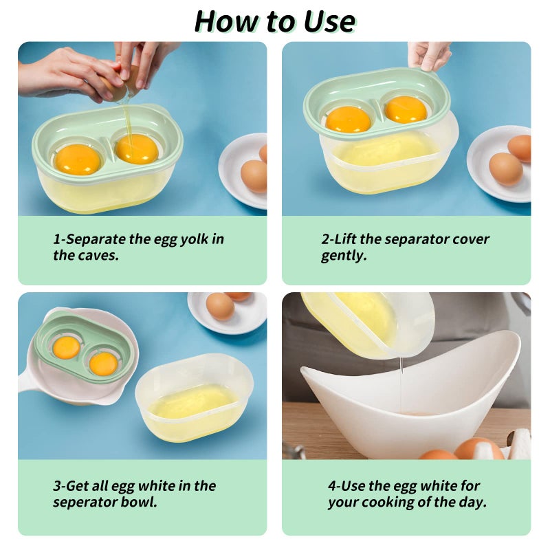 MTFATBEST Egg White Separator with Egg Beater, Egg Separator for Raw Egg, Egg White Filter Storage Box Food Grade Level Kitchen Gadgets Egg Separator for Kitchen Cooking - Image 4