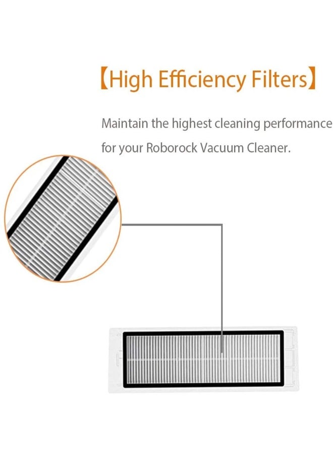 Rjnlsc 8 Packs S6 Pure Filters Compatible With Roborock S6 Pure S6 E4 S4 Max S6 Maxv S5 S5 Max S4 E2 E3 E5 E20 E25 E35 S50 S65 Xiaomi Mijia 8 Filters 1 Cleaning Tools