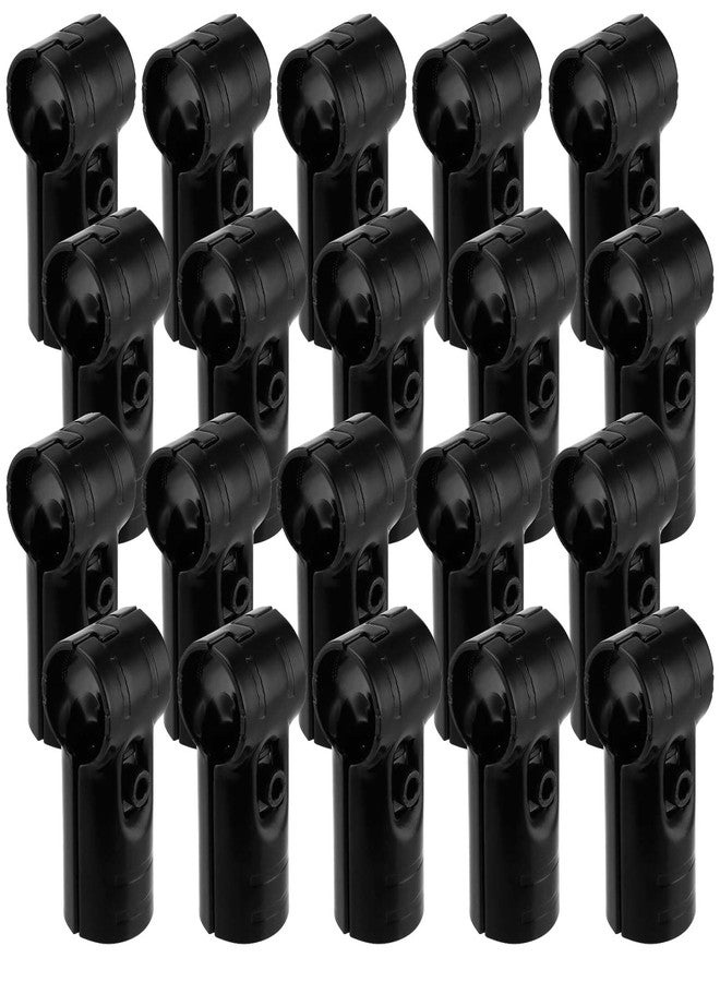 JAPCHET 20 Sets OD 1.1 Inch Black Fence End Rail T Clamp, Tee Chain Link Fence End Rails Clamps with Bolts & Nuts, Panel T Clamp for 28mm OD Pipe - Image 1