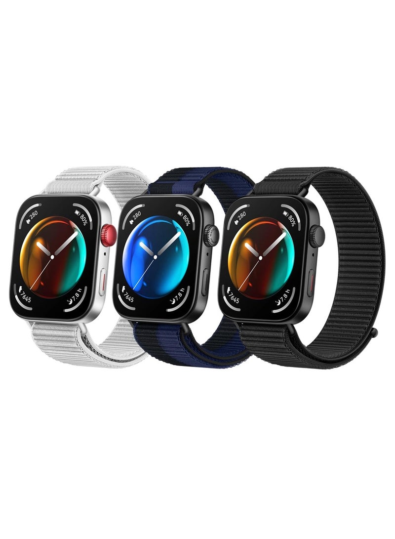 يوك 3 قطع من أحزمة ساعات النايلون متوافقة مع ساعة هواوي فيت 3/فيت 4/فيت 4 برو، أحزمة بديلة قابلة للتعديل وقابلة للتهوية لساعات رياضية - Image 1