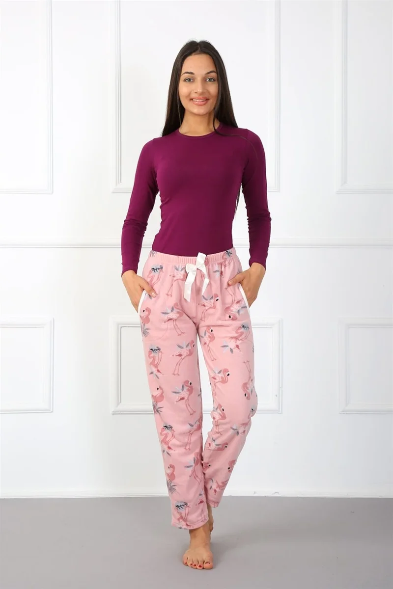 Akbeniz Women's Welsoft Fleece Single Bottom Pajamas 210044