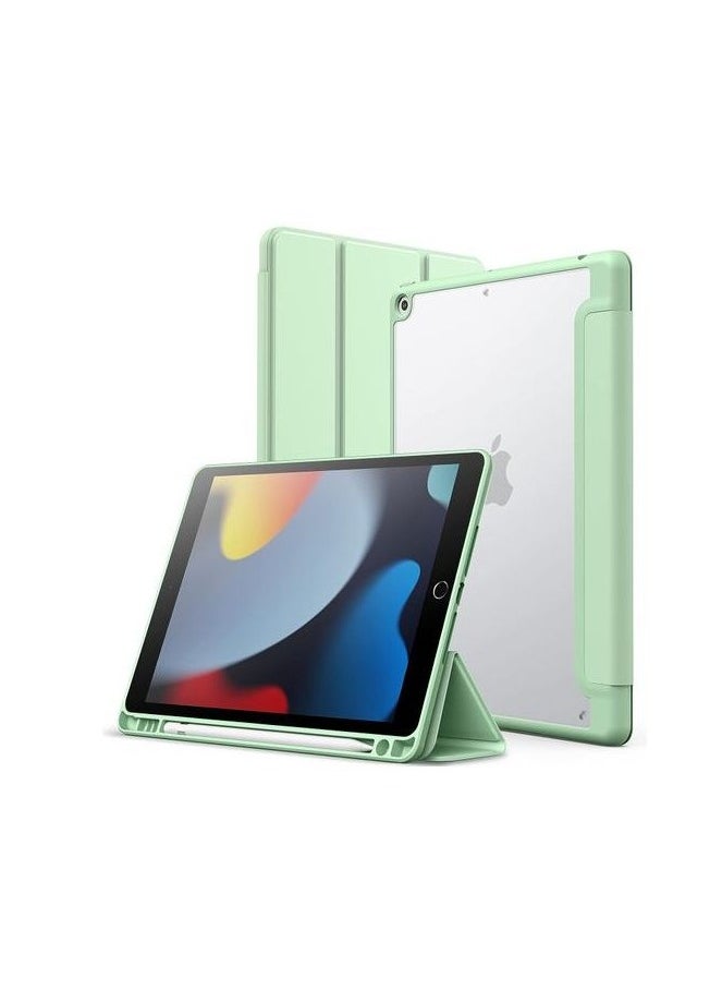 EVO Case Compatible with iPad(2021/2020/2019), Full Body Protective with Pencil Holder, Clear Case Designed for iPad 10.2 Inch, Auto Sleep or Wake Cover, Mint Green  - Image 1