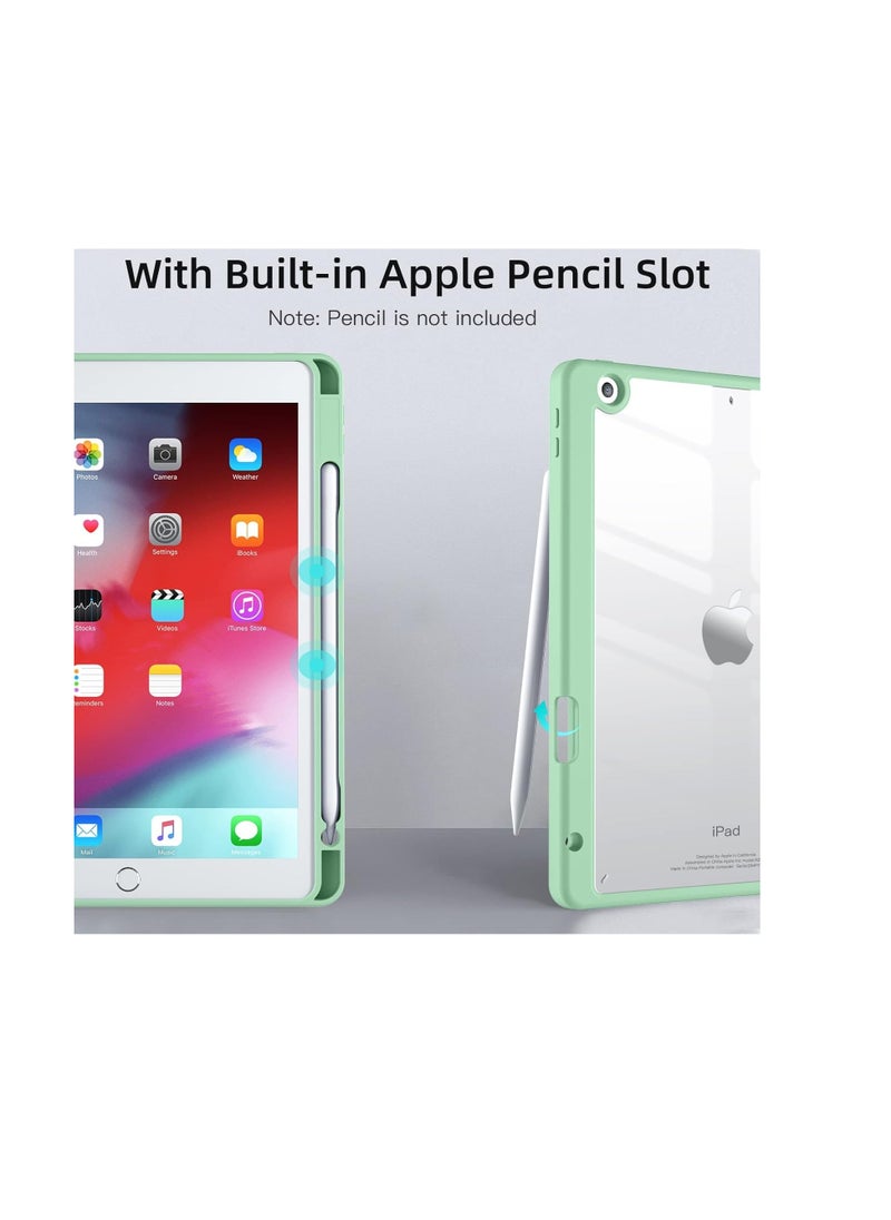 EVO Case Compatible with iPad(2021/2020/2019), Full Body Protective with Pencil Holder, Clear Case Designed for iPad 10.2 Inch, Auto Sleep or Wake Cover, Mint Green  - Image 3