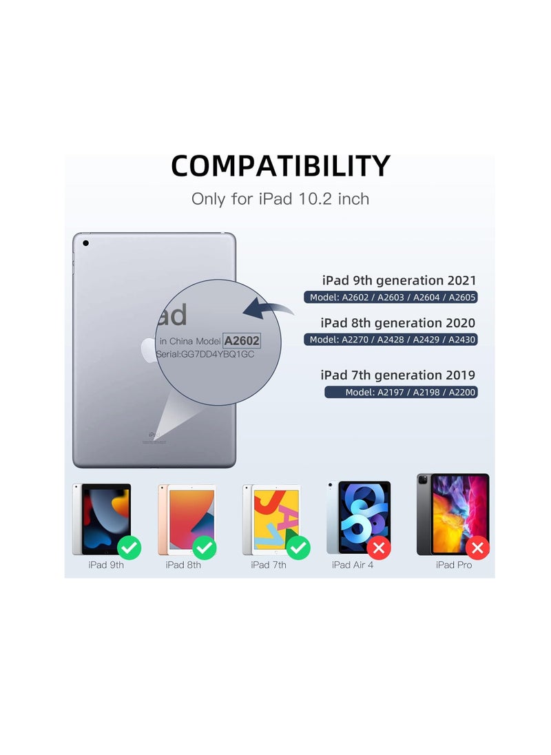EVO Case Compatible with iPad(2021/2020/2019), Full Body Protective with Pencil Holder, Clear Case Designed for iPad 10.2 Inch, Auto Sleep or Wake Cover, Mint Green  - Image 5