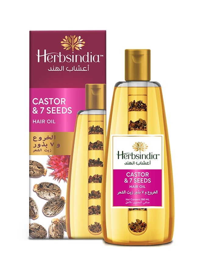Herbsindia Castor And 7 Herbal Seeds Hair Oil With Nourish Tube 280ml - Image 1