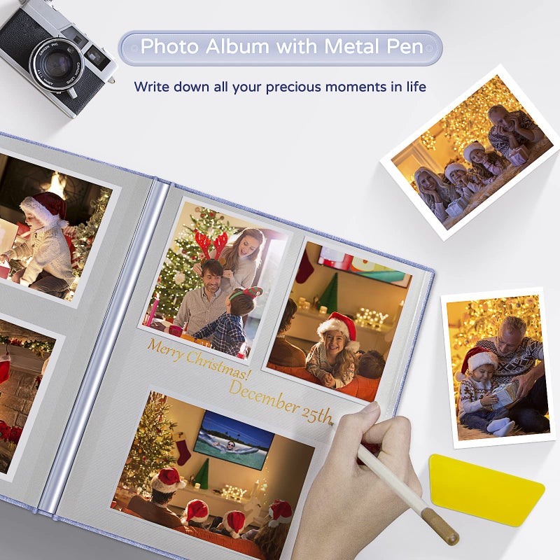 Popotop Large Photo Album Self Adhesive 4x6 5x7 8x10 Scrapbook Album DIY Picture Book Gifts for Mom Family Baby and Wedding with Metal Pen and Plastic Board - Image 5