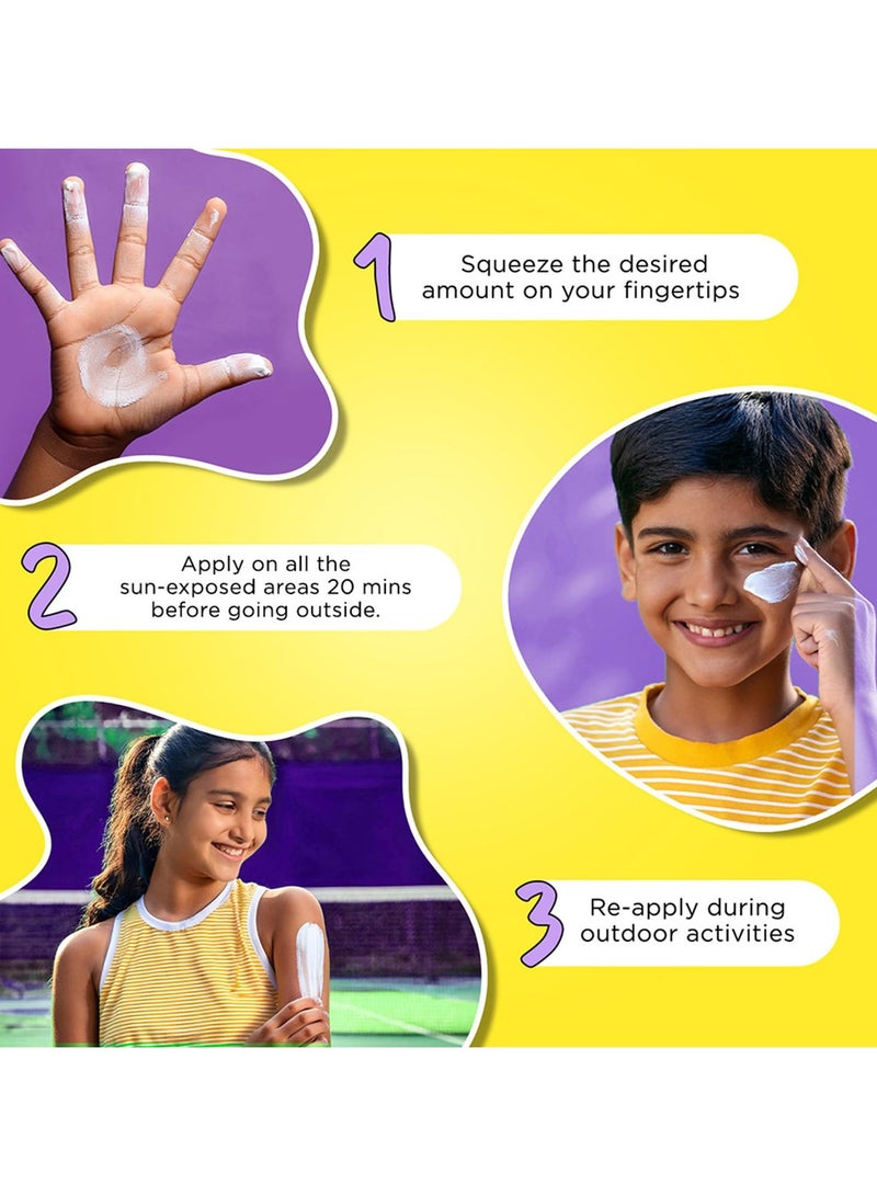 SunScoop kids 100 percent mineral sunscreen lotion spf 30 plus pa plus plus plus plus paediatrician recommended prevents tanning and sunburn sweat and water resistant safe for sensitive skin for 1 plus years 75gm - Image 5