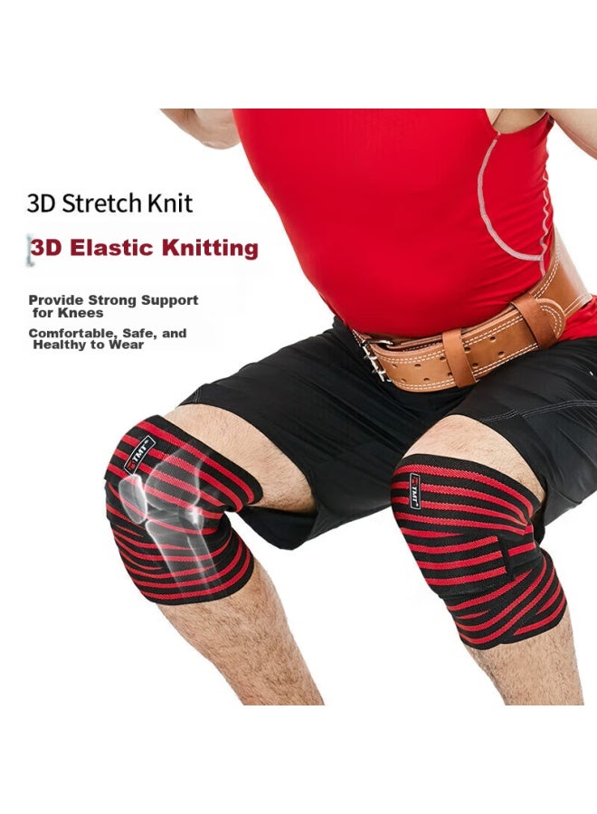 Tmt Fitness Squat Knee Brace, Sports Joint Elastic Band, Sports Protective Gear, Men's And Women's Deadlift Leg Strap, Meniscus Support, Red - Image 4
