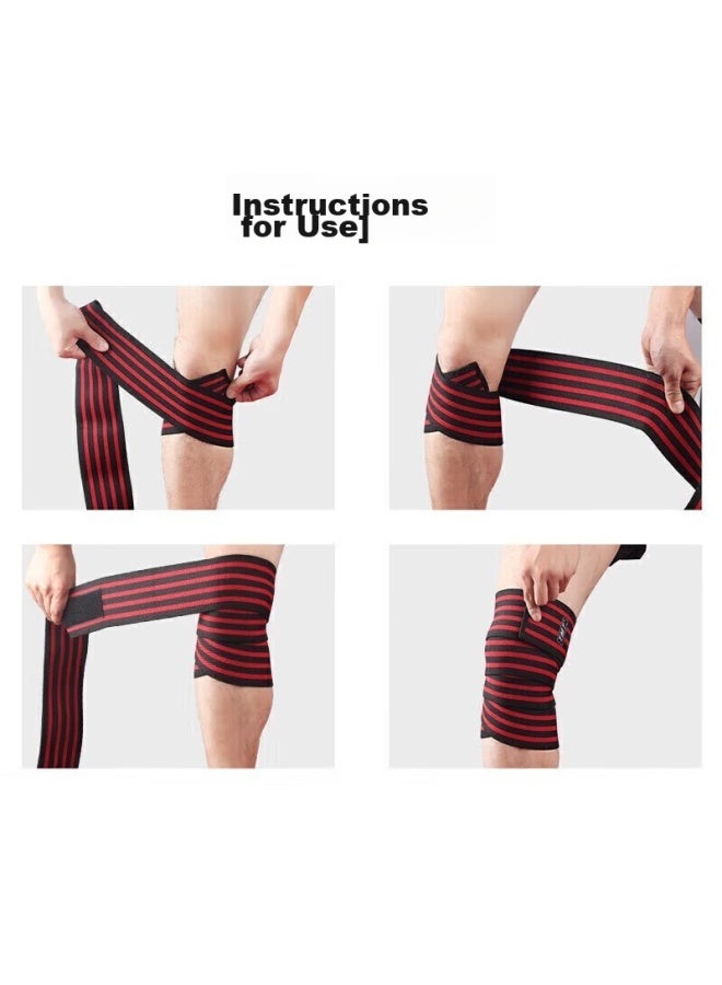 Tmt Fitness Squat Knee Brace, Sports Joint Elastic Band, Sports Protective Gear, Men's And Women's Deadlift Leg Strap, Meniscus Support, Red - Image 5