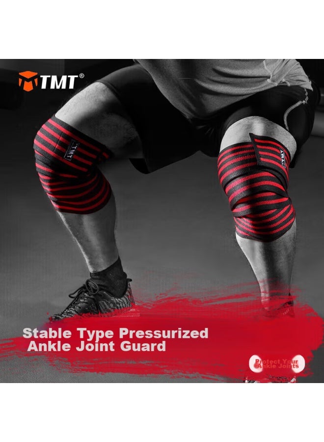 Tmt Fitness Squat Knee Brace, Sports Joint Elastic Band, Sports Protective Gear, Men's And Women's Deadlift Leg Strap, Meniscus Support, Red - Image 1