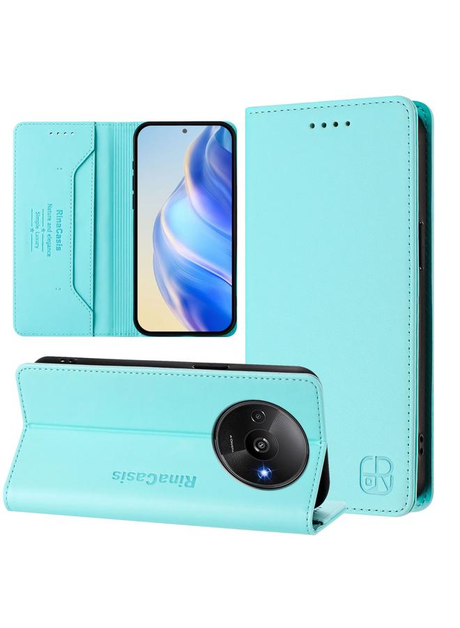 The Bros Case For Redmi A3 / Xiaomi Poco C61 4G Global RC01 Dual-Folded Magnetic Suction RFID Leather Phone Case