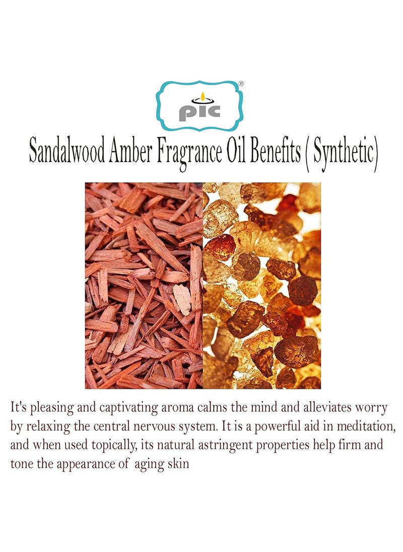PIC PIC Pure Indian Candle Handmade Sandalwood Amber Scented Decorative Wax Pillar Candle (Pack of 4 Pcs.) PICPC42338  - Image 4