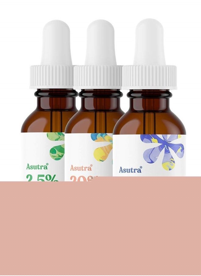 Asutra Serum Variety Set (3pk) | Includes 20% Vitamin C + 2.5% Retinol + Hyaluronic Acid Serums  - Image 1