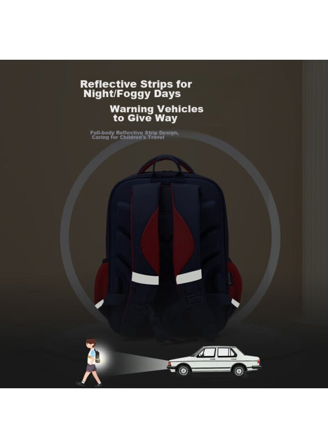 Ninth Castle The Ninth Castle Elementary School Backpack For Girls Grades 1-3 And Boys, Large Capacity Spine-protecting Lightweight Backpack For Children - Image 4