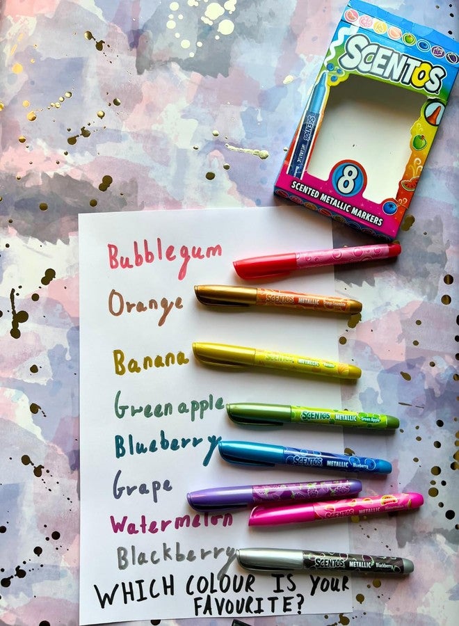سينتوس أقلام تلوين/رسم معدنية معطرة من سينتوس، عبوة من 8 أقلام من فراتيلي | مثالية للرسم والتلوين والكتابة، كما أنها هدية رائعة | تصميم أمريكي - Image 4