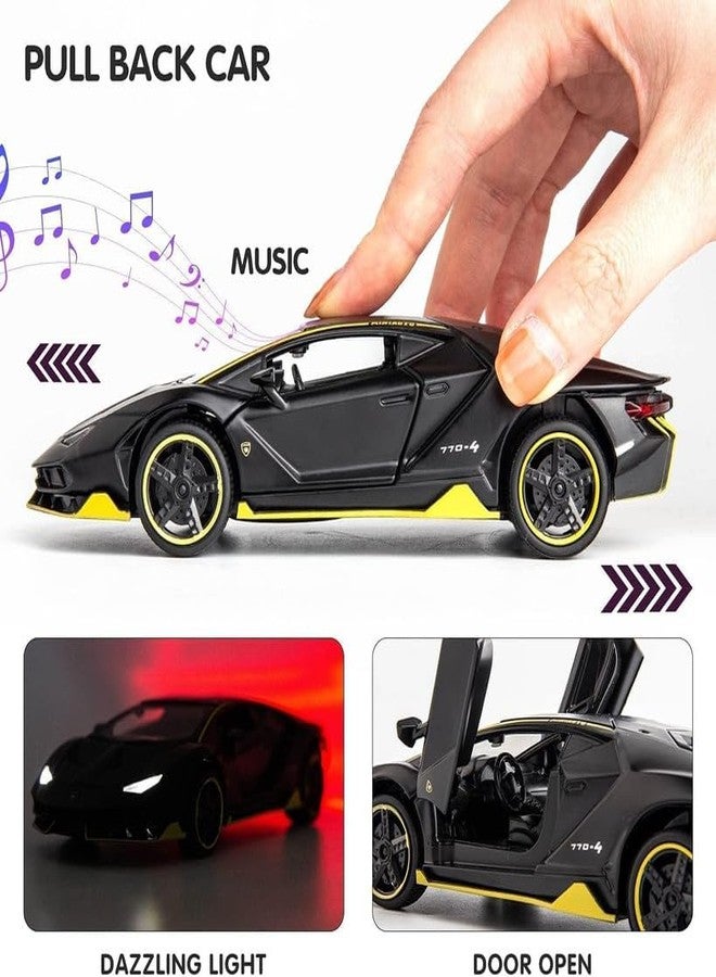 Arthasya Model 1:24 Lamborgini Model Alloy Metal Pull Back Die-cast Car Openable Doors with Sound and Light Vehicle Car Toy for Kids - Multicolor - Image 3
