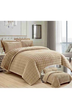 MARK 6 Pieces Soft Winter Plain Compressed Double Bed Sheet Quilt Size 240x220 cm  - Image 1