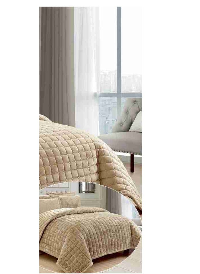 MARK - 6 Pieces Soft Winter Plain Compressed Double Bed Sheet Quilt Size 240x220 cm - Image 1