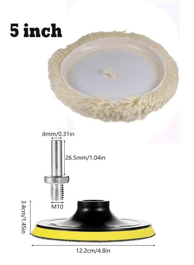 MLD Backer Pad 5-Inch Hook and Loop Backing Pads,M10 Drill Adapter,with Twist Wool Pads for Polishing KQCP-1010 (5inch,M10 Plastic) Pack of -1 - Image 2