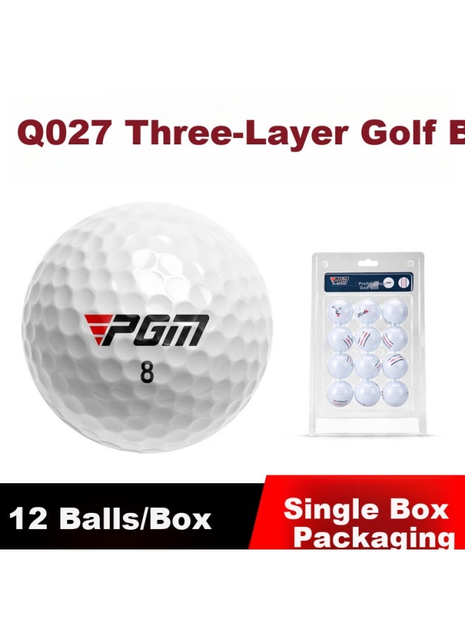 Pgm Golf Three-layer Compeion Balls, Tpu Three-line Balls, Soft Feel, Backspin, High Control, 12 Balls/1 Box - Image 2