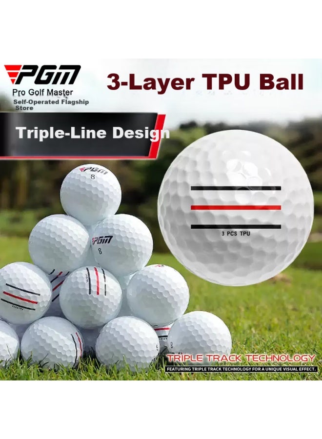 Pgm Golf Three-layer Compeion Balls, Tpu Three-line Balls, Soft Feel, Backspin, High Control, 12 Balls/1 Box - Image 1