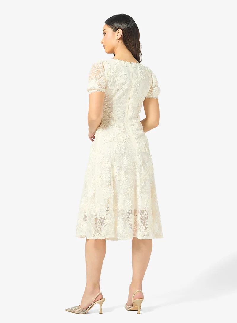 Ginger Boutique Lace Embroidered A Line Dress