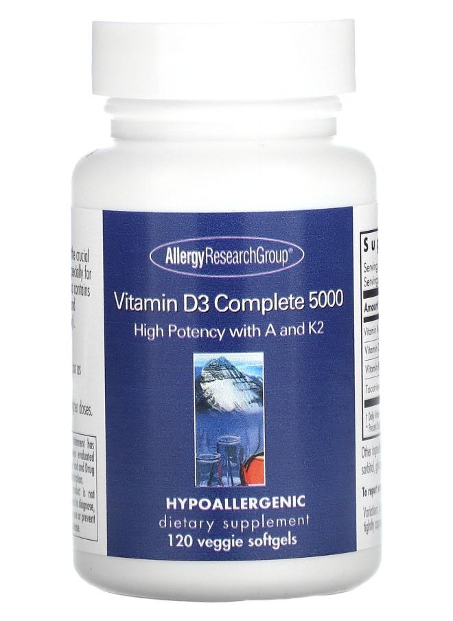 Allergy Research Group - Vitamin D3 Complete 5000 120 Veggie Softgels - Image 1