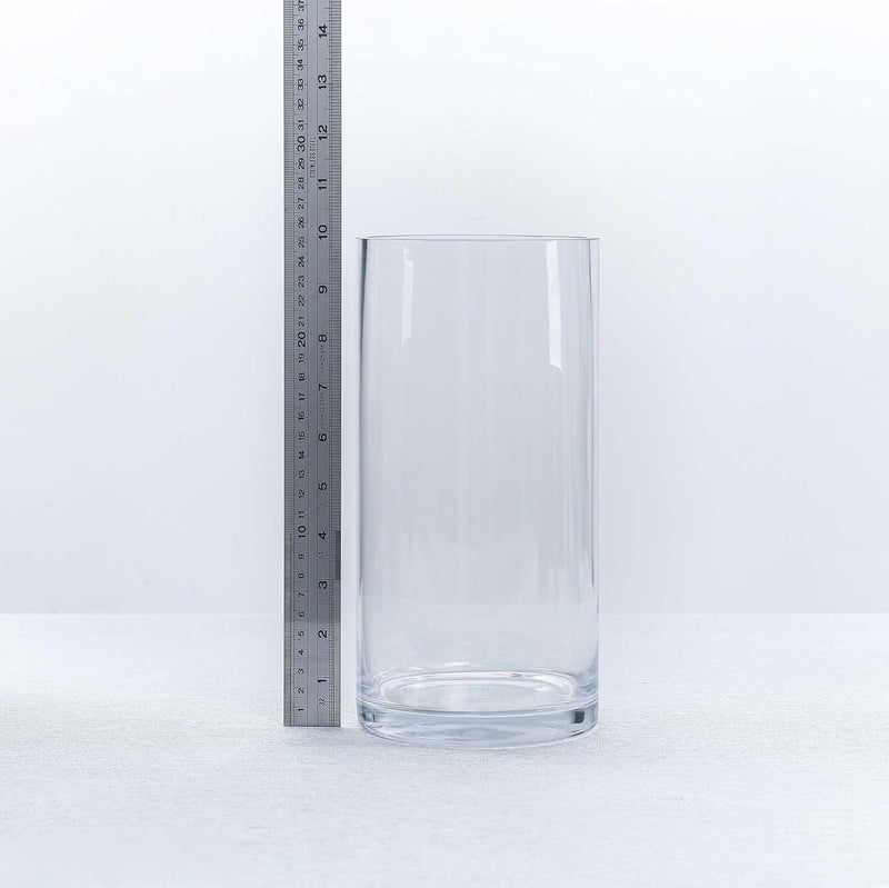 CYS EXCEL Glass Cylinder Vase (H:10" D:5") | Multiple Size Choices Glass Flower Vase Centerpieces | Hurricane Floating Candle Holder Vase - Image 4