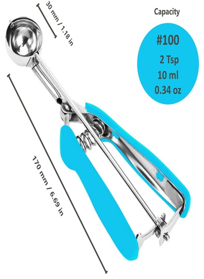 OSHLANT Cookie Scoop, 18/8 Stainless Steel Cookie Scooper, Cookie Scoops for Baking, 2 Tsp/10ml/ 2/3 Tbsp Cookie Dough Scoop, Ice Cream Scooper with Trigger Release, Cookie Scooper for Baking - Image 5