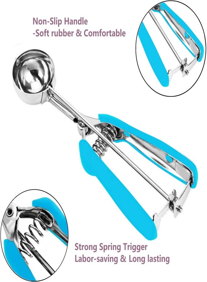OSHLANT Cookie Scoop, 18/8 Stainless Steel Cookie Scooper, Cookie Scoops for Baking, 2 Tsp/10ml/ 2/3 Tbsp Cookie Dough Scoop, Ice Cream Scooper with Trigger Release, Cookie Scooper for Baking - Image 3