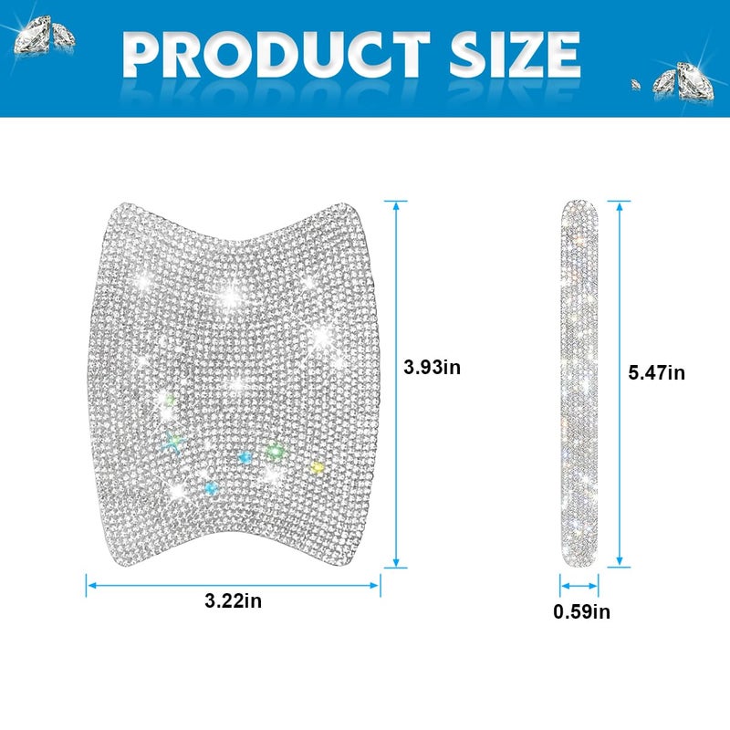 Mandark 8PCS Bling Car Door Handle Protector, Crystal Rhinestone Vehicle Door Bowl Protective Sticker, Glitter Anti-Scratch Auto Decor Decals Accessories, Universal for SUV, Sedan, Truck (White) - Image 2