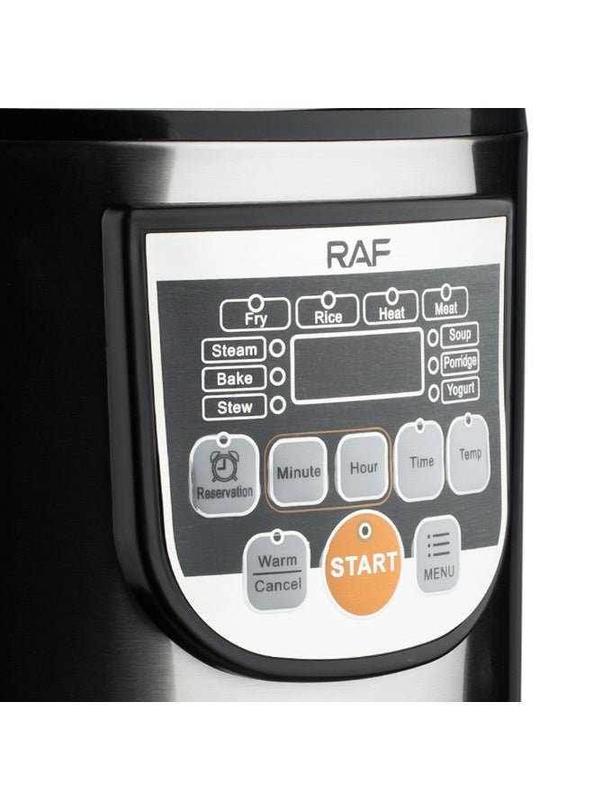 RAF RAF Electric Rice Cooker 5L 900W with 10 Preset Menus (Fry/Rice/Steam/Bake/Stew), Removable Non - stick Inner Pot, Multicooker for Meat/Yogurt/Cake/Soup, 24h Scheduled Cooking, Keep Warm & Safety Protection - Image 2