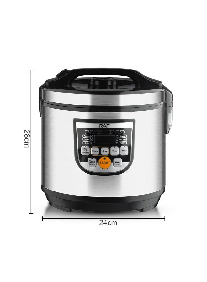 RAF RAF Electric Rice Cooker 5L 900W with 10 Preset Menus (Fry/Rice/Steam/Bake/Stew), Removable Non - stick Inner Pot, Multicooker for Meat/Yogurt/Cake/Soup, 24h Scheduled Cooking, Keep Warm & Safety Protection - Image 5