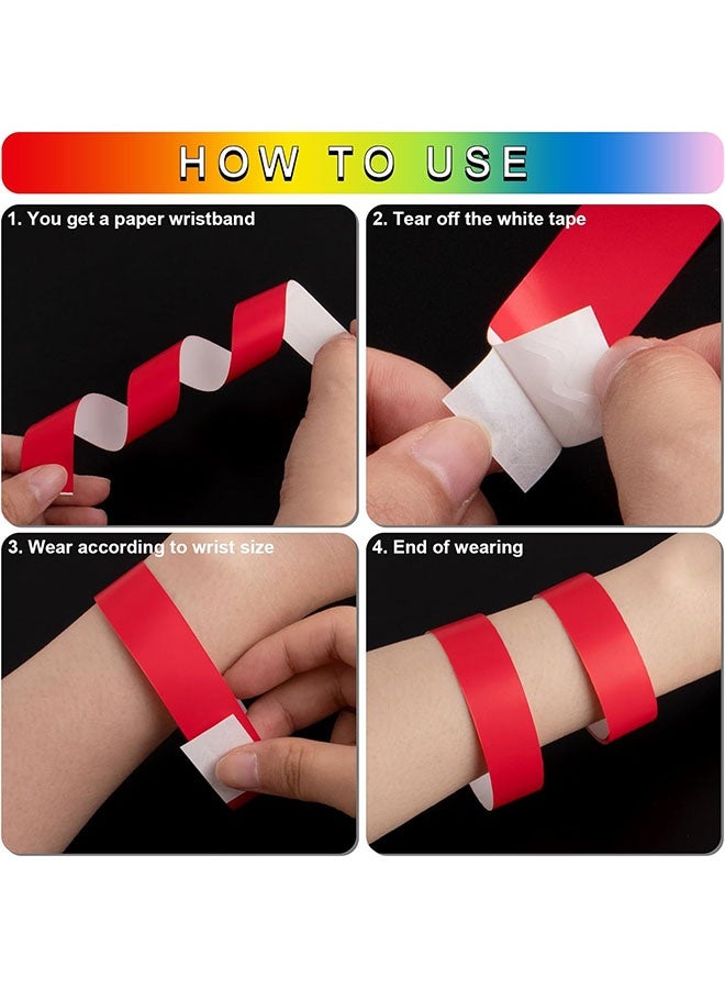 إيليلي 1000 قطعة من أساور الورق، أساور ورقية مقاومة للماء للمناسبات، أساور ورقية ملونة مقاومة للتمزق للحفلات الموسيقية والمهرجانات والحفلات الموسيقية - Image 5