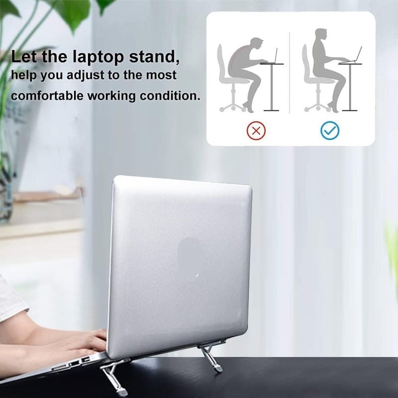 Excefore Portable Invisible Laptop Stand with 3 Adjustable Angles,Mini Aluminum Cooling Pad Keyboard Riser Ergonomic with Computer Keyboard Stand(4PCS) - Image 3