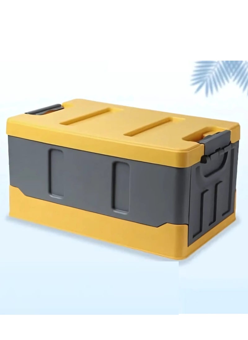 Manful Outdoor Camping Storage Box with Flat Lid 35L Capacity (Yellow & Grey)  - Image 1
