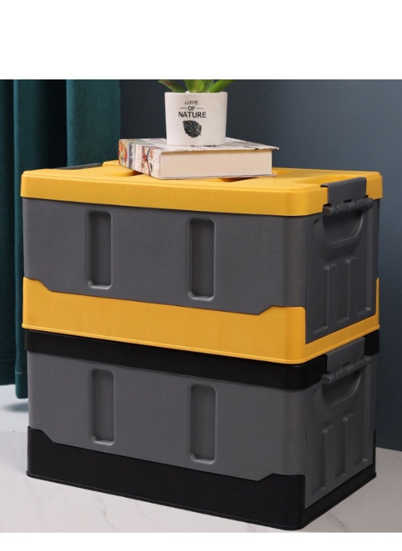 Manful Outdoor Camping Storage Box with Flat Lid 35L Capacity (Yellow & Grey)  - Image 2