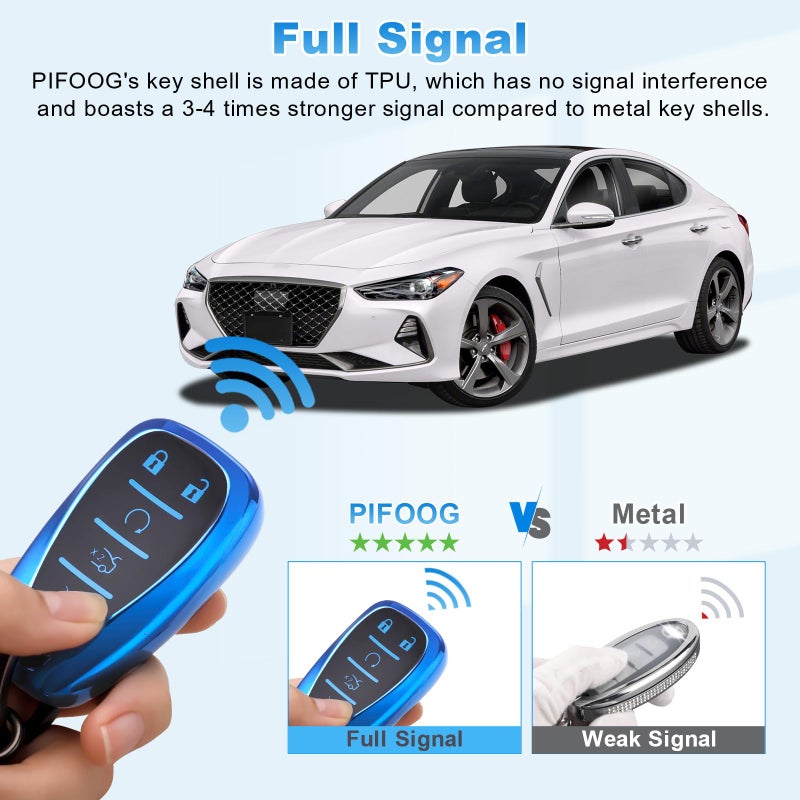 PIFOOG Key Fob Cover for Chevy 5 Button Blue Soft TPU Car Keys Case Shell Keychain Accessories for Malibu Equinox Blazer Traverse Camaro Cruze Trax LT Trailblazer Spark Smart Keys - Image 5