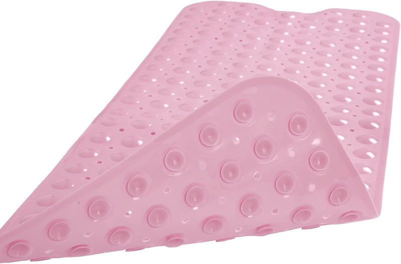 Linoows Bath Mat Shower Mat, Extra Long Non Slip Bath Mat, 39 x 16 Inches, Bath Mat with Suction Cups and Drain Holes for Bathroom, Pink - Image 2