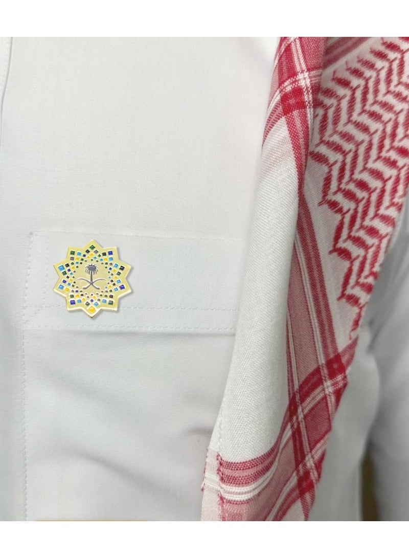 بروش الرؤية بشعار (سيفين ونخلة) معدن بمغناطيس - Image 3