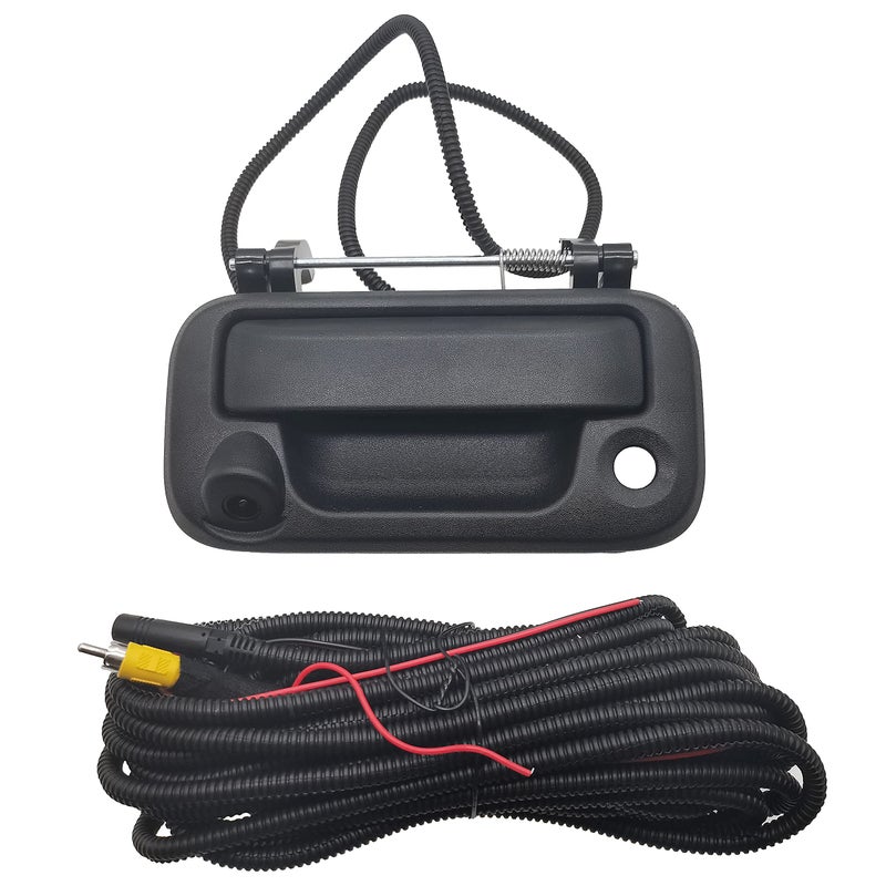 YCTMALL Tailgate Handle with Camera, OE: #8L3Z-9943400-AC, Compatible with Ford F150, F250, F350, F450, F550 (Black) - Image 1