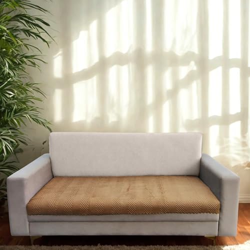 Homerz Premium 7 Seater (3+2+2) Velvet Sofa Cover Panel, Soft and Velvety Fabric, Vibrant Colours (Mustard, 7 (3+2+2) Seater) - Image 2