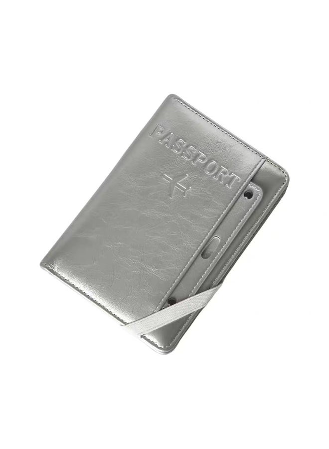 RFID Blocking Passport Holder Waterproof Travel Document Organizer Large Capacity Anti-Theft Passport Wallet Card Slot Pouch for Travel - Image 3